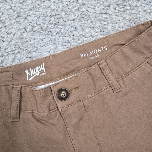 Mugsy‎ Jeans Mens 30x30 Brown Belmonts Classic Chino Straight Stretch Pants - Picture 4 of 11